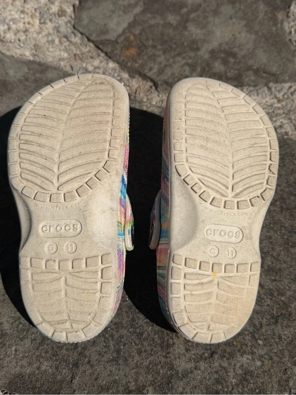 CROCS Kids Classic Clog in Pastel Rainbow Swirl